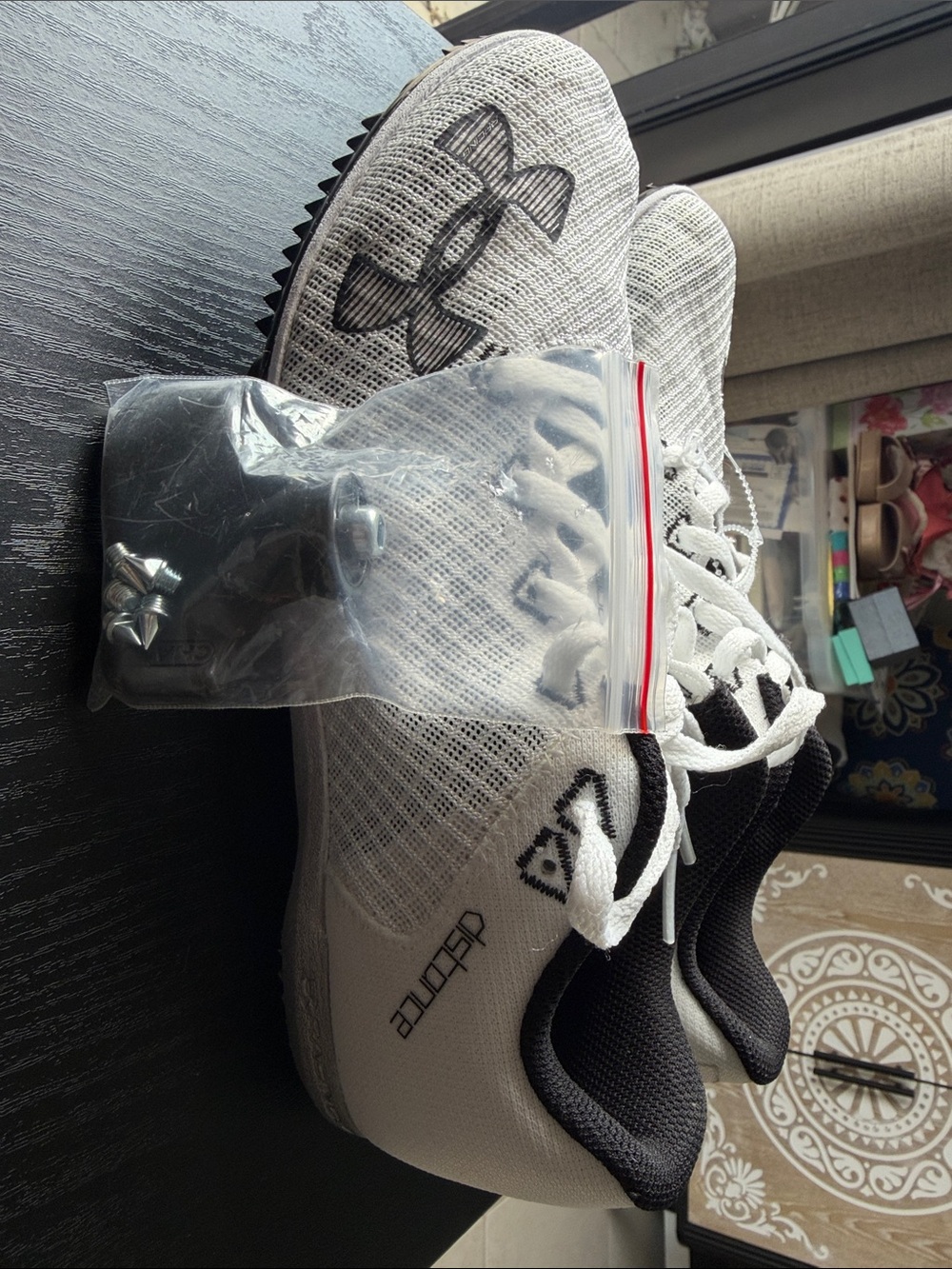 Under Armour White and Black Kids' Soccer Cleats with Replacement Studs